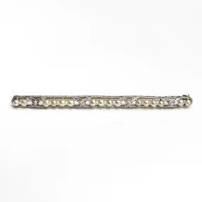 0.40cttw 4pc Old European Cut Platinum & 18K Antique Bar Pin 22759-01