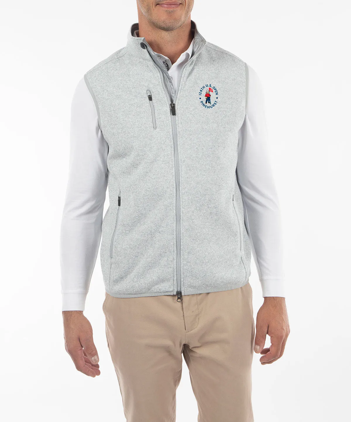 124th U.S. Open Men's Bobby Jones Heathered Full Zip Fleece Vest