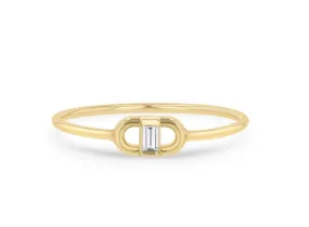 14K BAGUETTE DIAMOND OPEN LINK RING