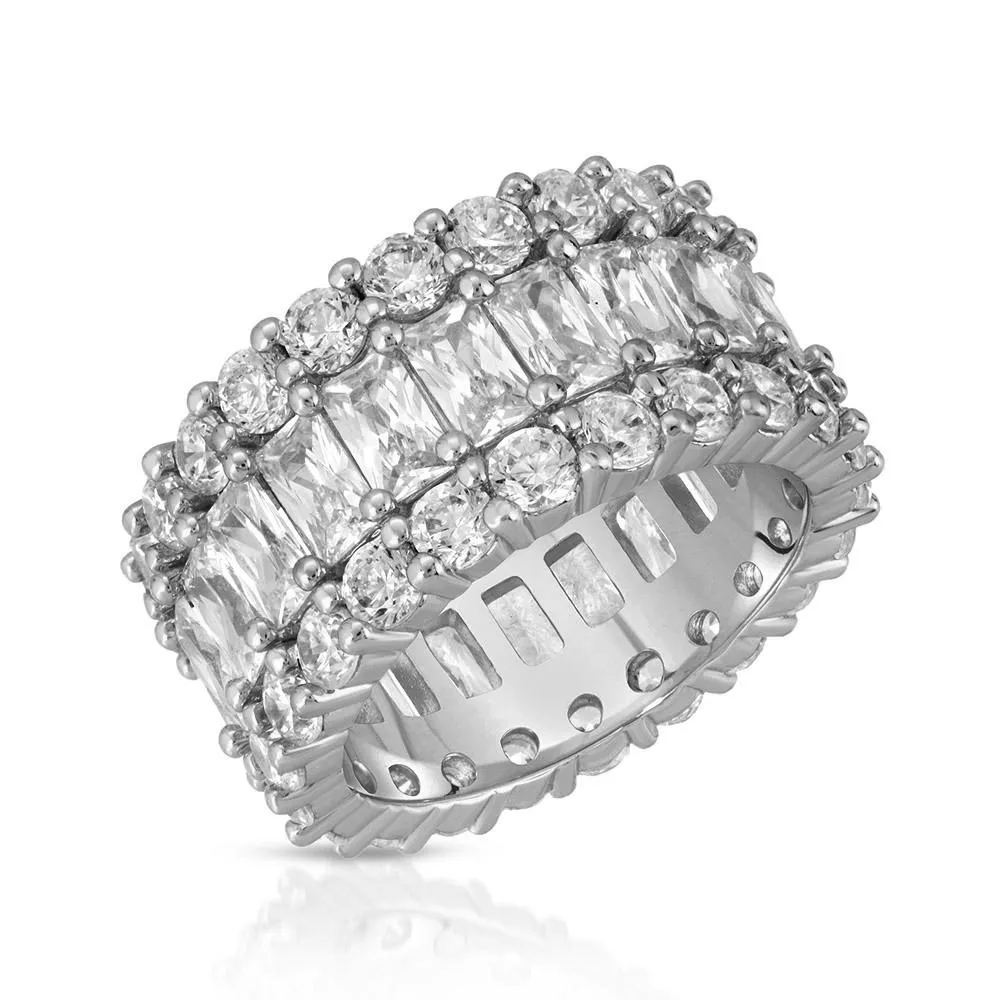 3 Row Diamond Baguette Eternity Ring