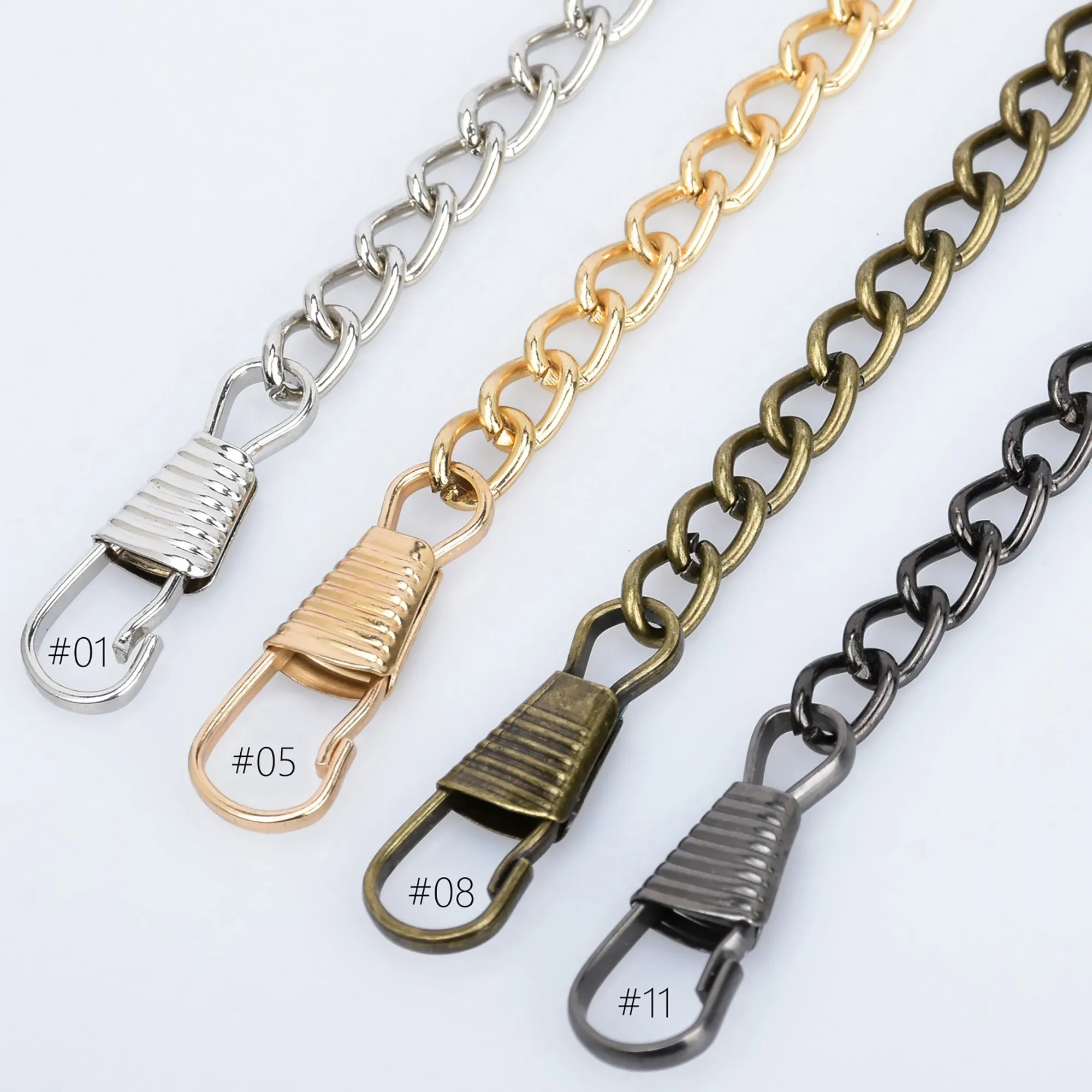 5.5mm Width Iron Metal Shoulder Handbag Strap Chain Finished Crossbody Handbag with Clasps 40cm/120cm Length to choose 5pcs 1028