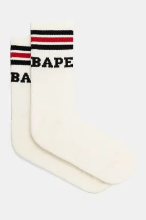 A Bathing Ape socks Bape Stripe men's beige color 1K80184003