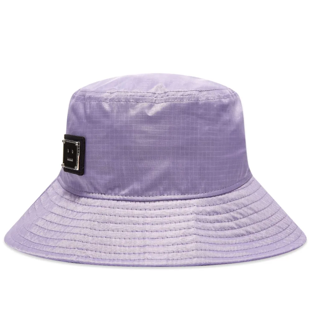 Acne Studios Buko Nylon Plaque Face Bucket HatLilac Purple