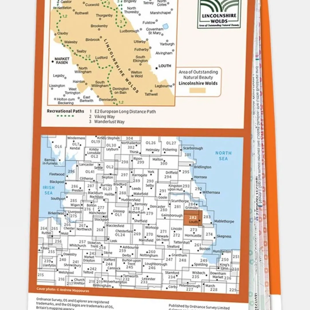 Active Explorer Map 282 Lincolnshire Wolds North