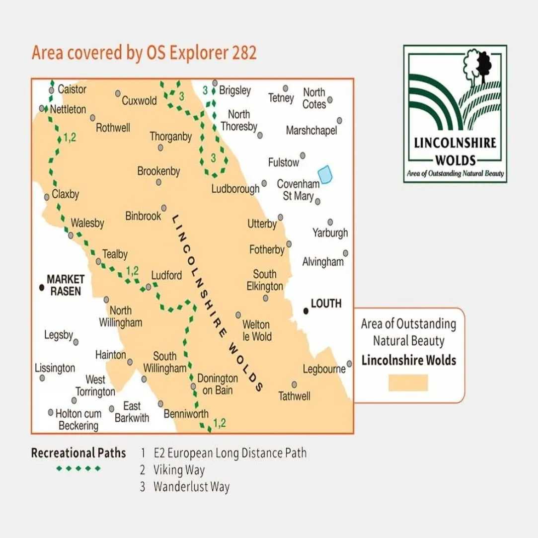 Active Explorer Map 282 Lincolnshire Wolds North