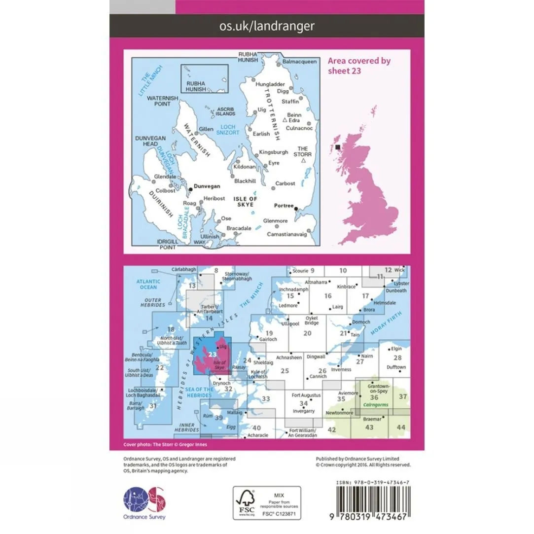 Active Landranger Map 23 North Skye