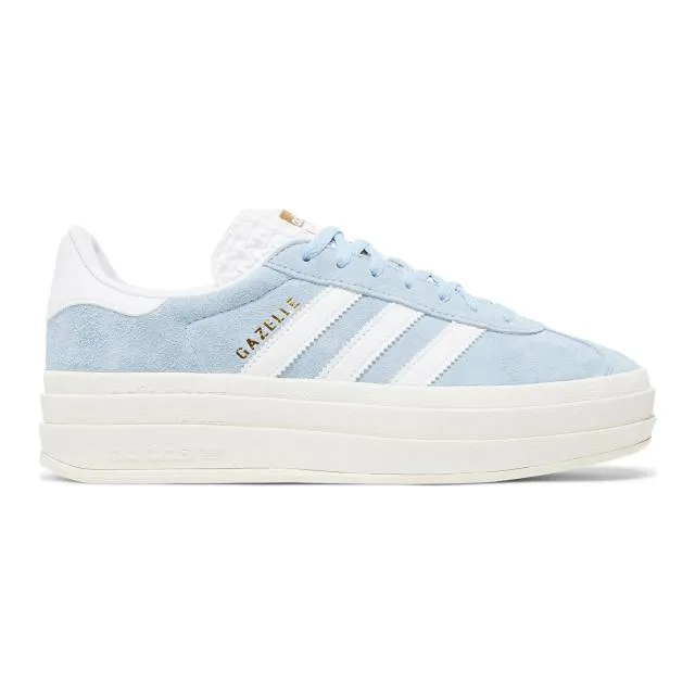 Adidas women's gazelle bold (clear sky/ blue/ cloud white/ gold metallic) sizes 6-10 id6991