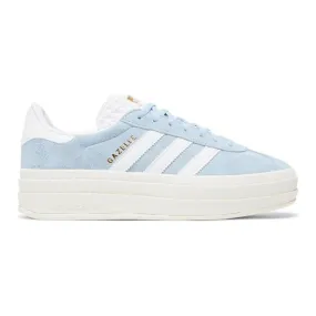 Adidas women's gazelle bold (clear sky/ blue/ cloud white/ gold metallic) sizes 6-10 id6991