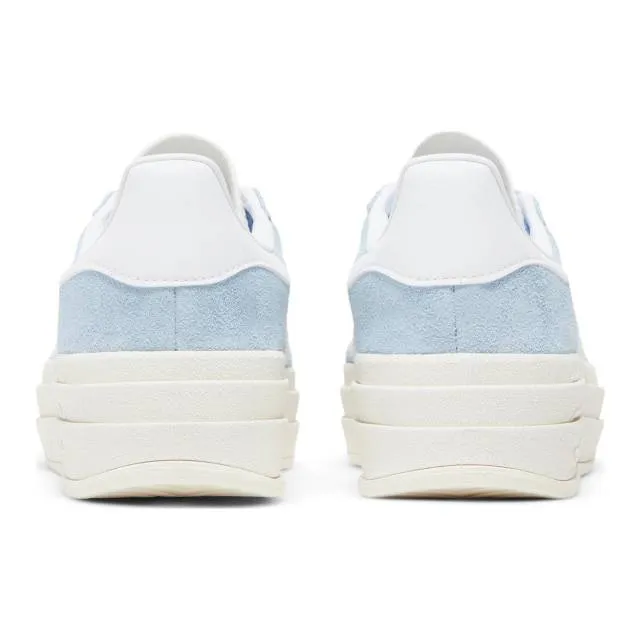 Adidas women's gazelle bold (clear sky/ blue/ cloud white/ gold metallic) sizes 6-10 id6991