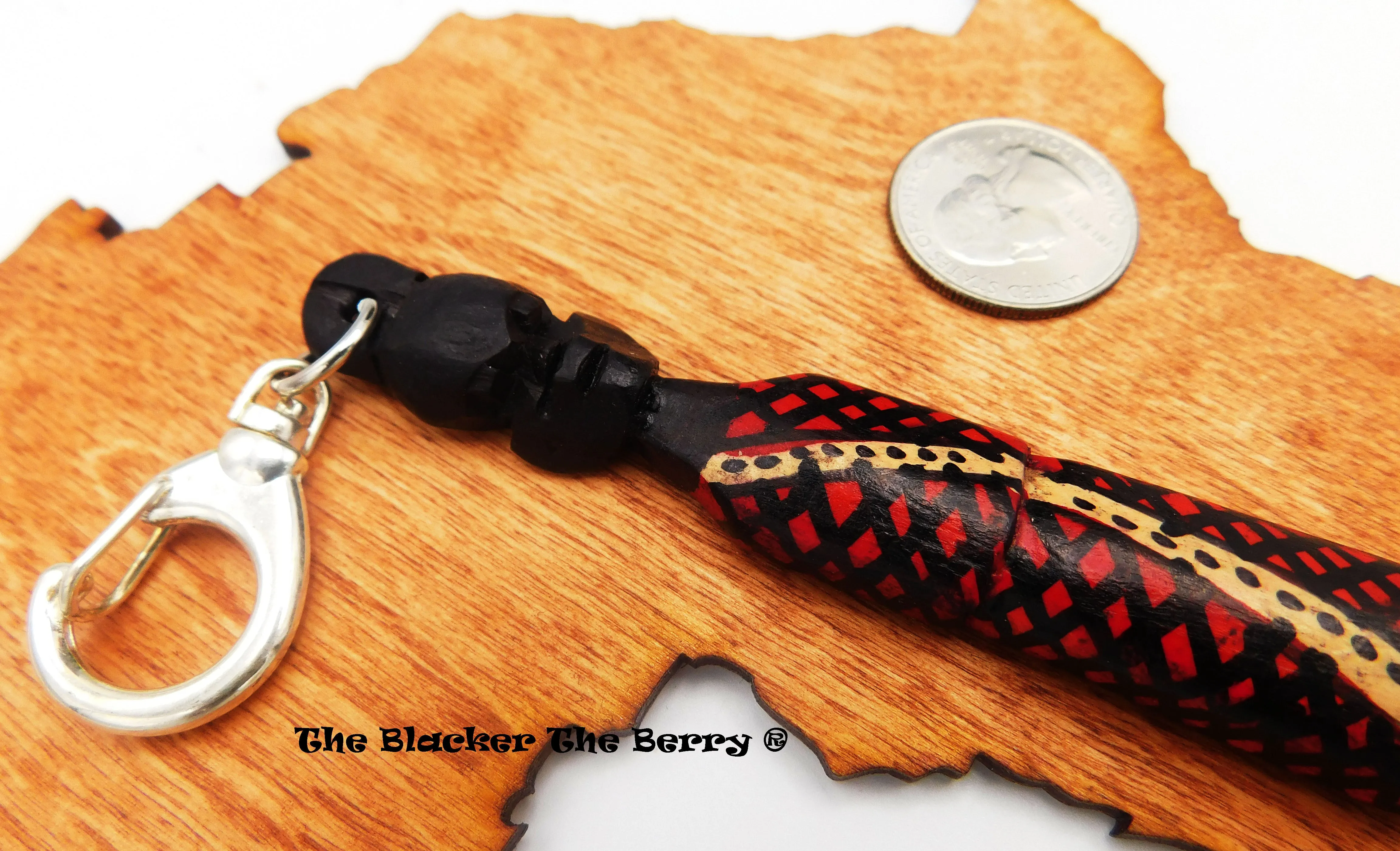 African Wooden Ebony Keychain Carved Purse Kwanzaa Gift Ideas Black Owned Business