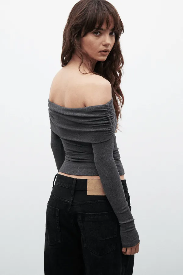 Alessandra Top Dark Heather Grey