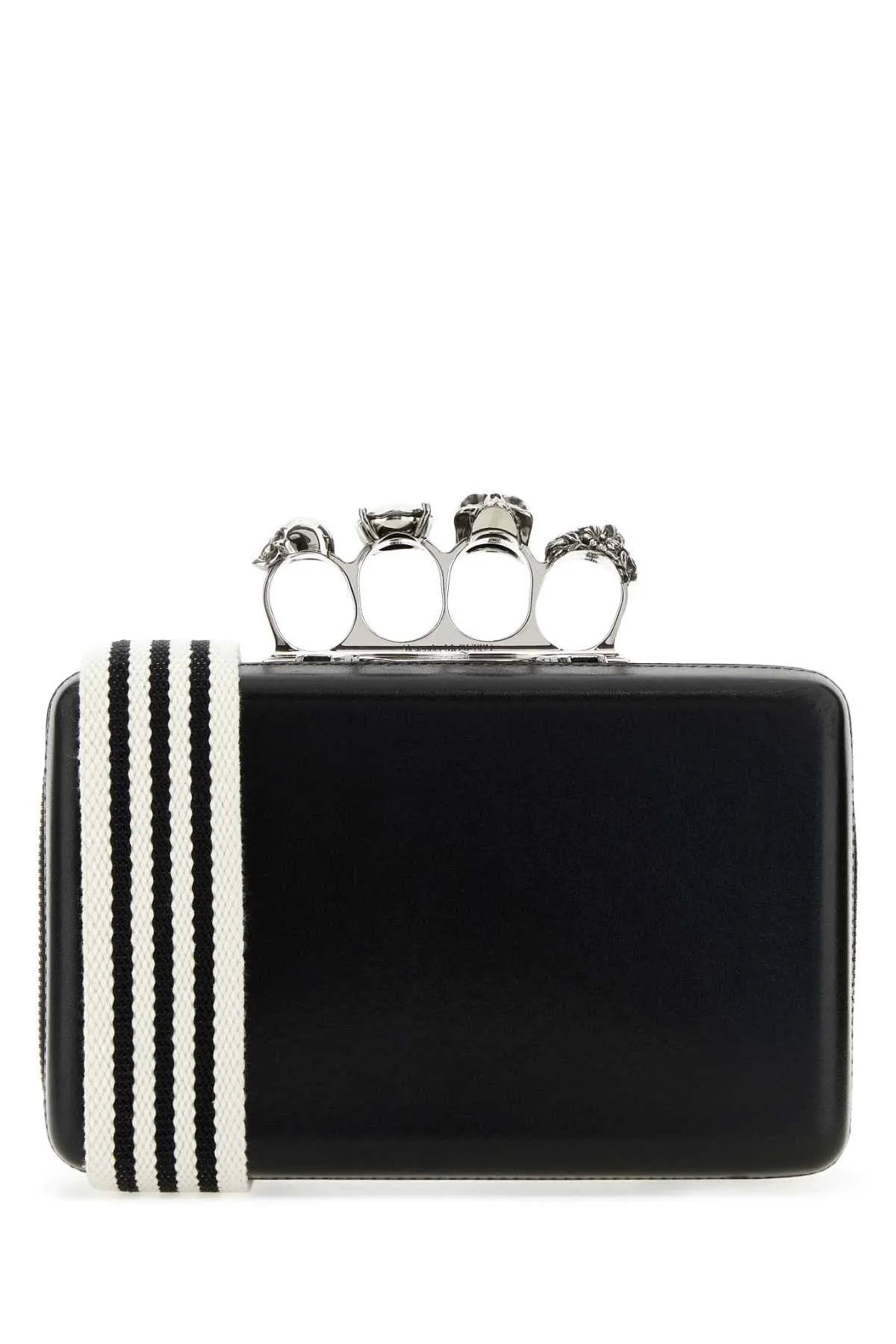 Alexander Mcqueen Black Leather The Knuckle Handbag