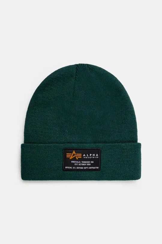 Alpha Industries beanie Crew Beanie green color 128924