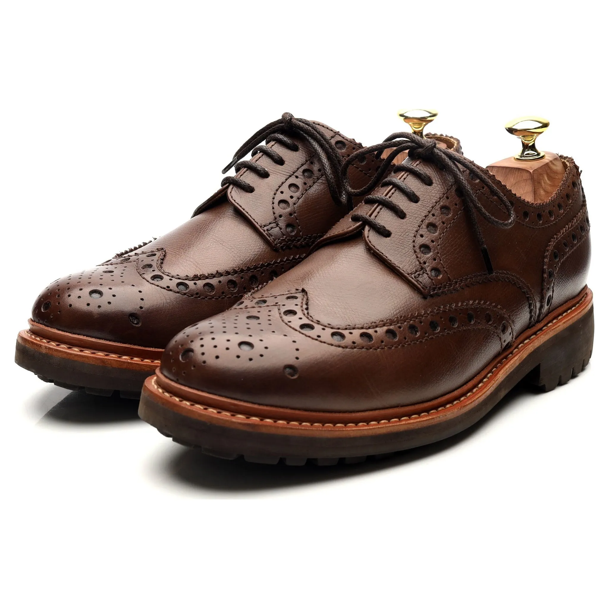 'Archie' Dark Brown Leather Derby Brogues UK 7.5 G