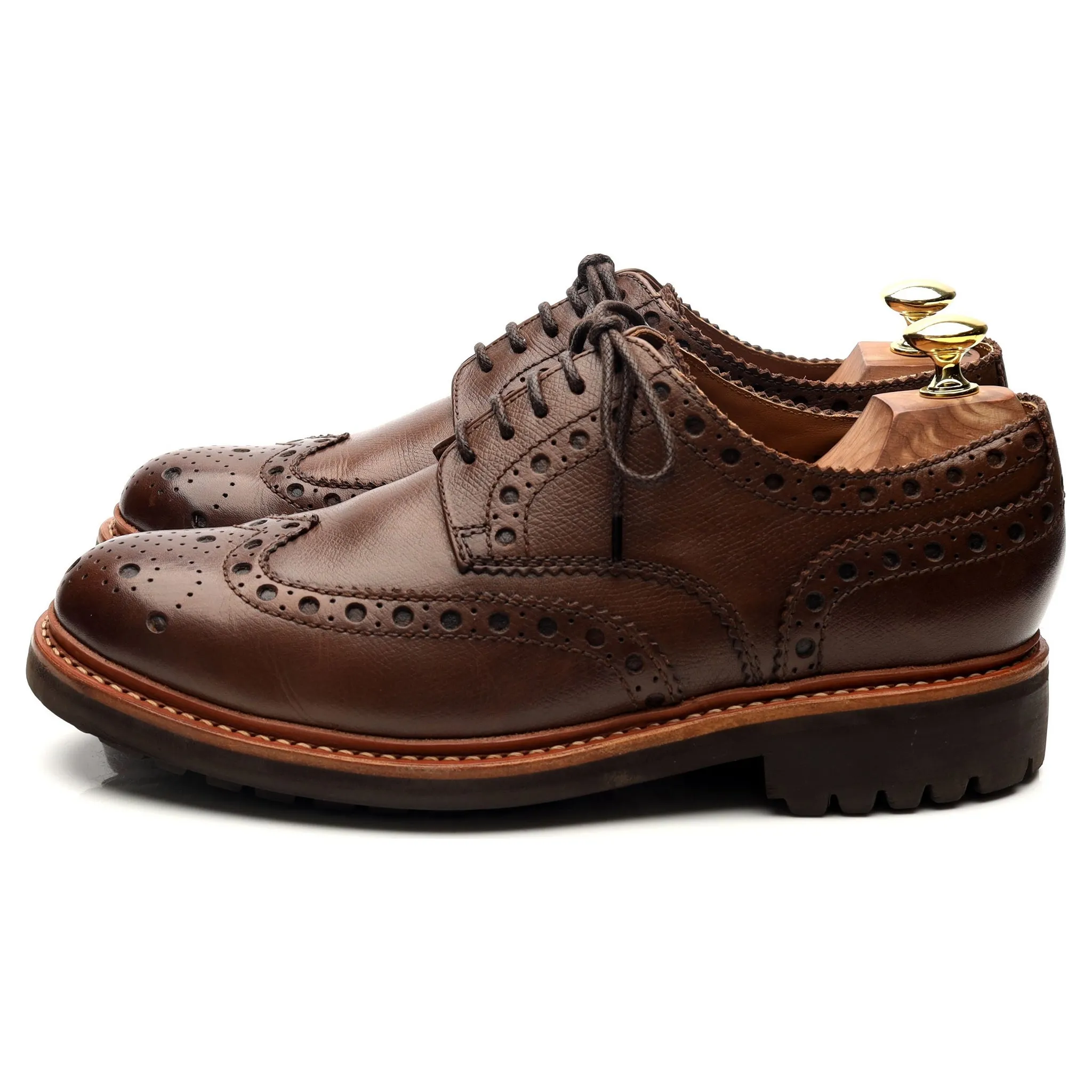 'Archie' Dark Brown Leather Derby Brogues UK 7.5 G