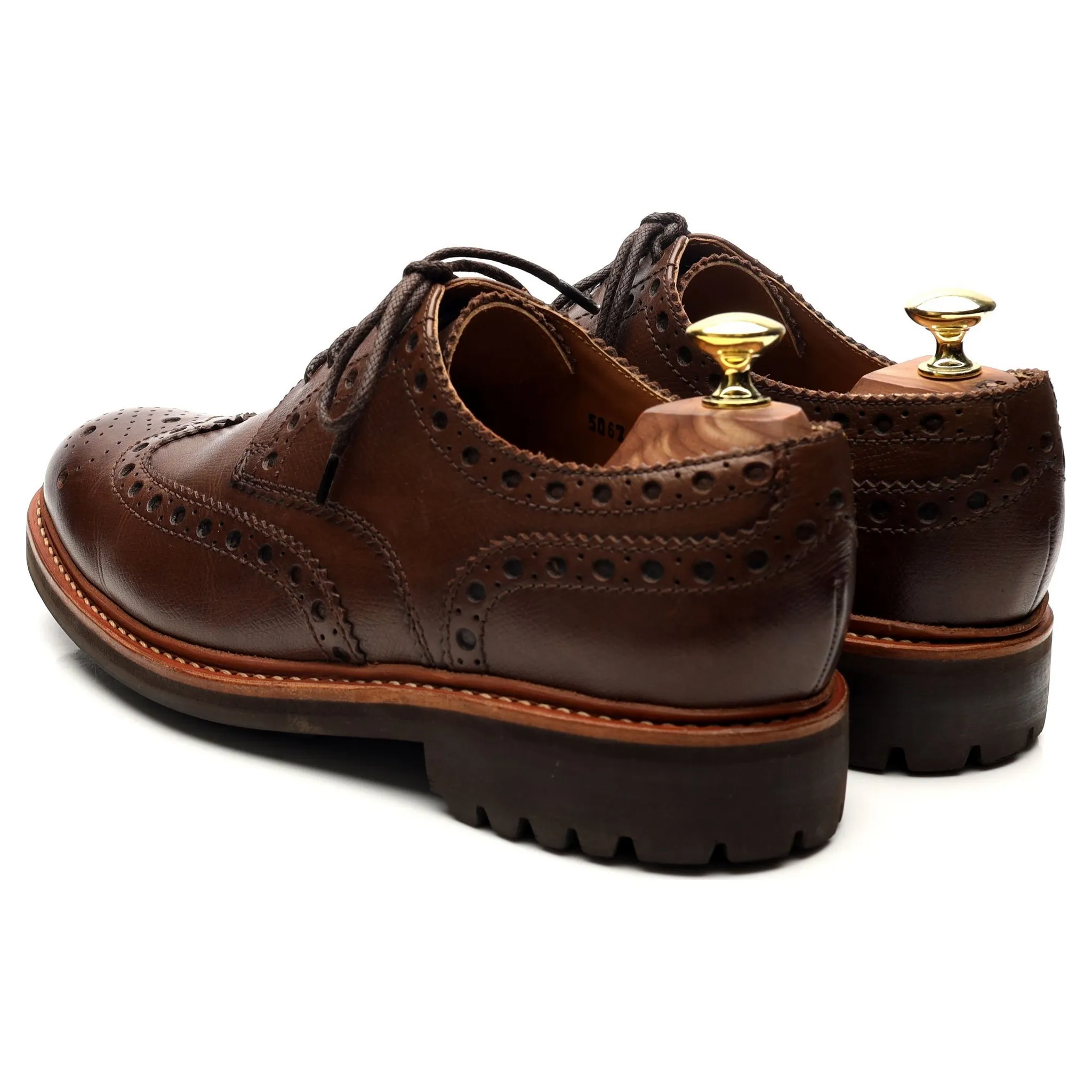 'Archie' Dark Brown Leather Derby Brogues UK 7.5 G