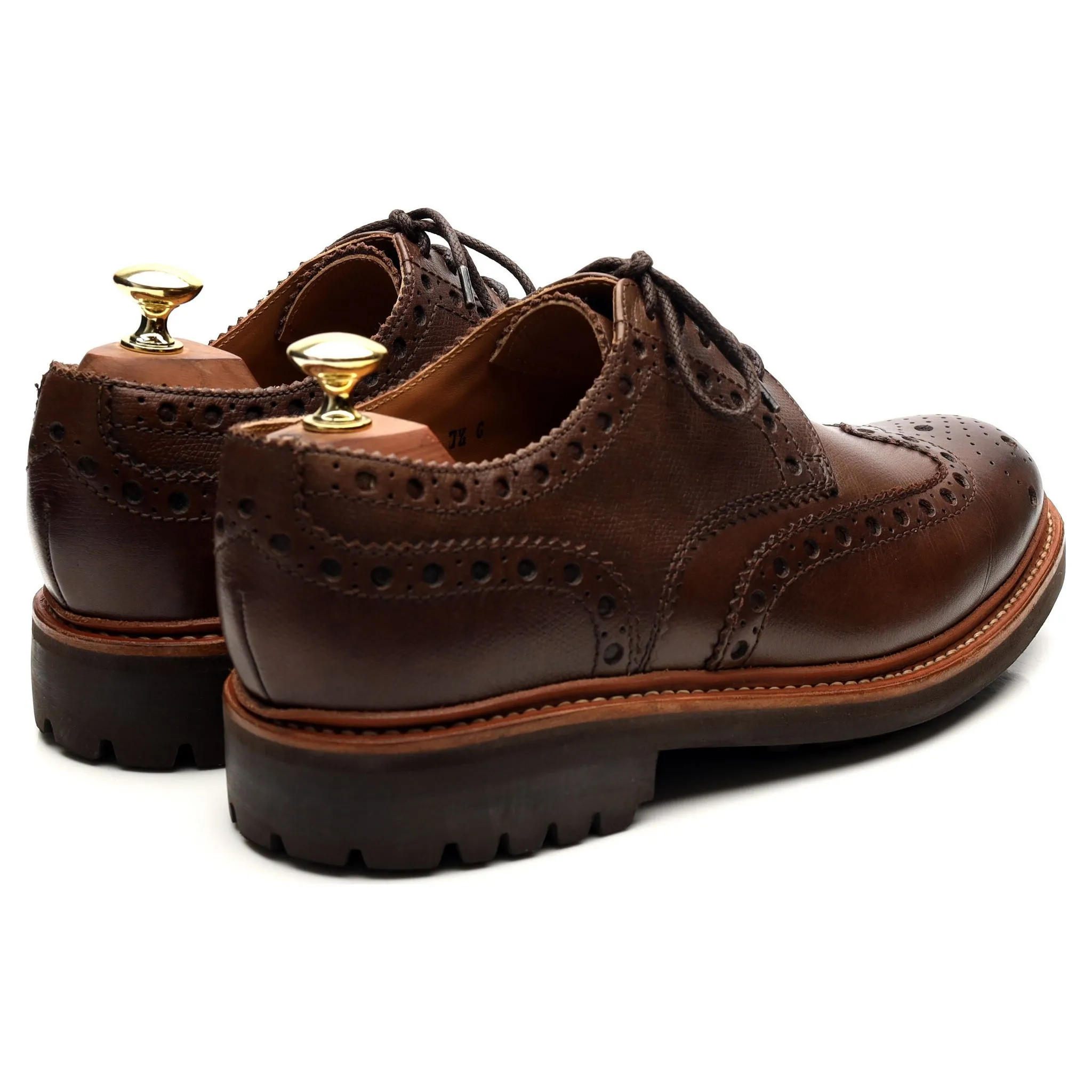 'Archie' Dark Brown Leather Derby Brogues UK 7.5 G