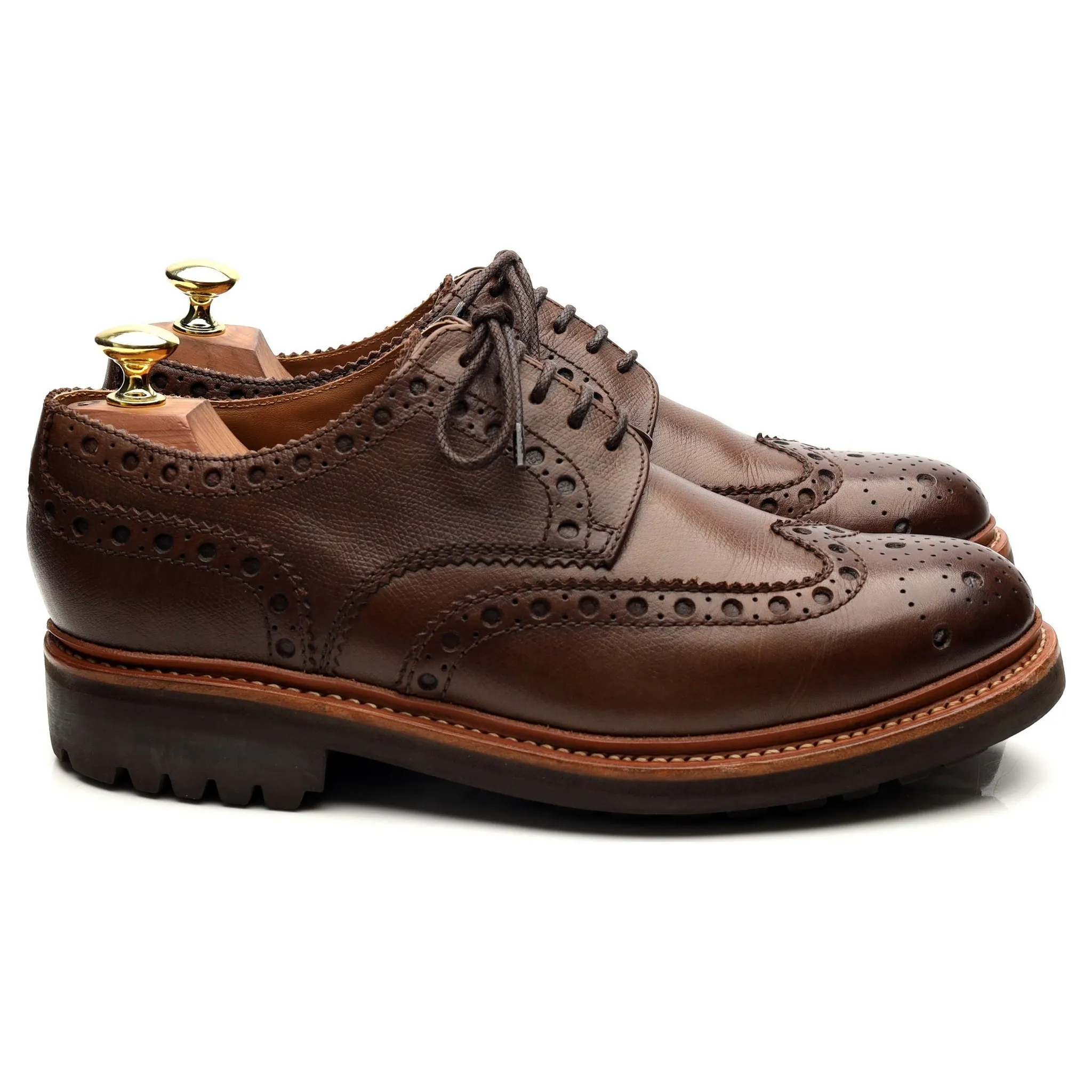 'Archie' Dark Brown Leather Derby Brogues UK 7.5 G