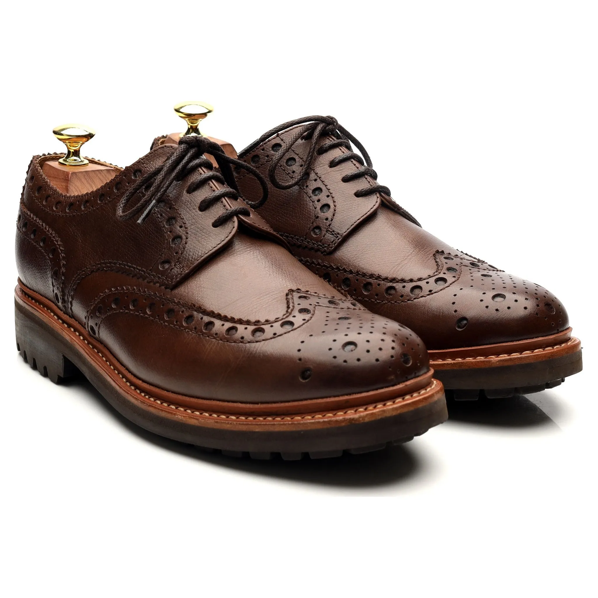 'Archie' Dark Brown Leather Derby Brogues UK 7.5 G