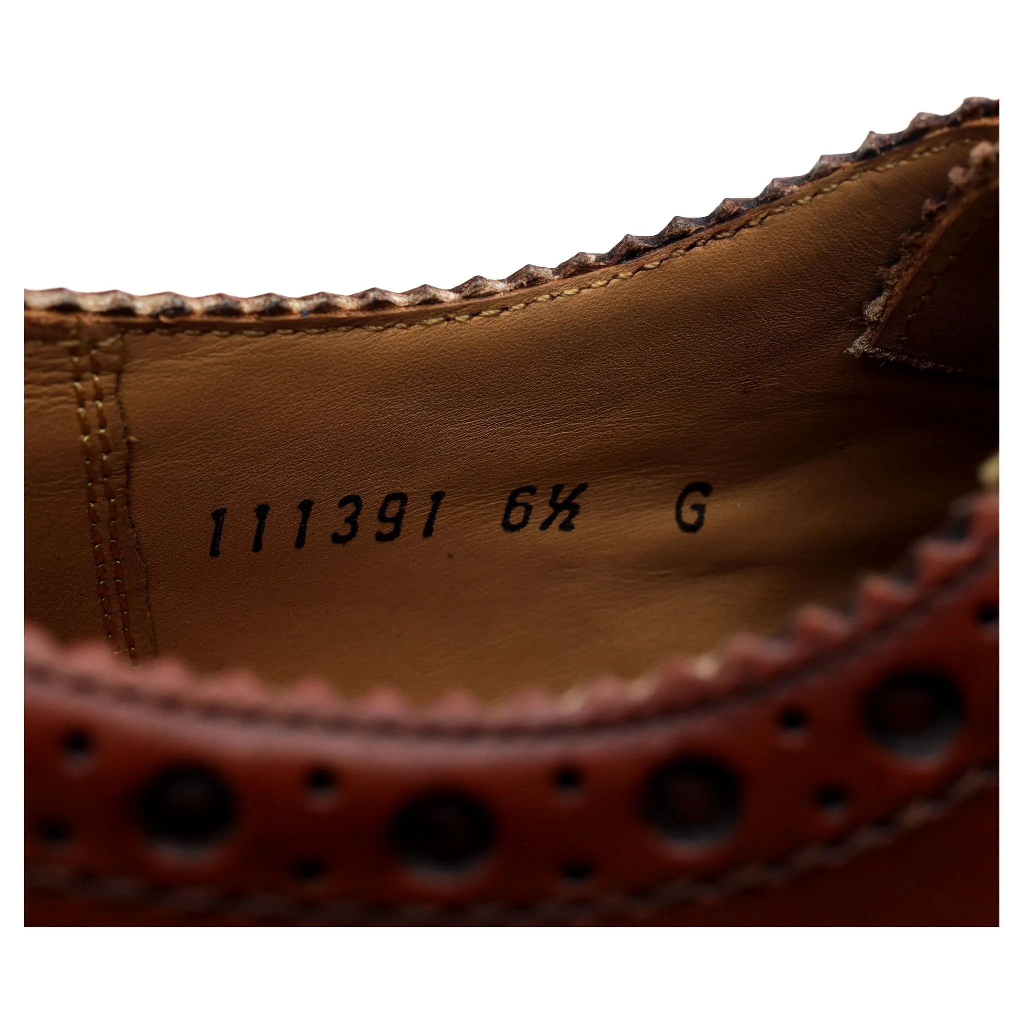 'Archie' Tan Brown Leather Derby Brogues UK 6.5 G