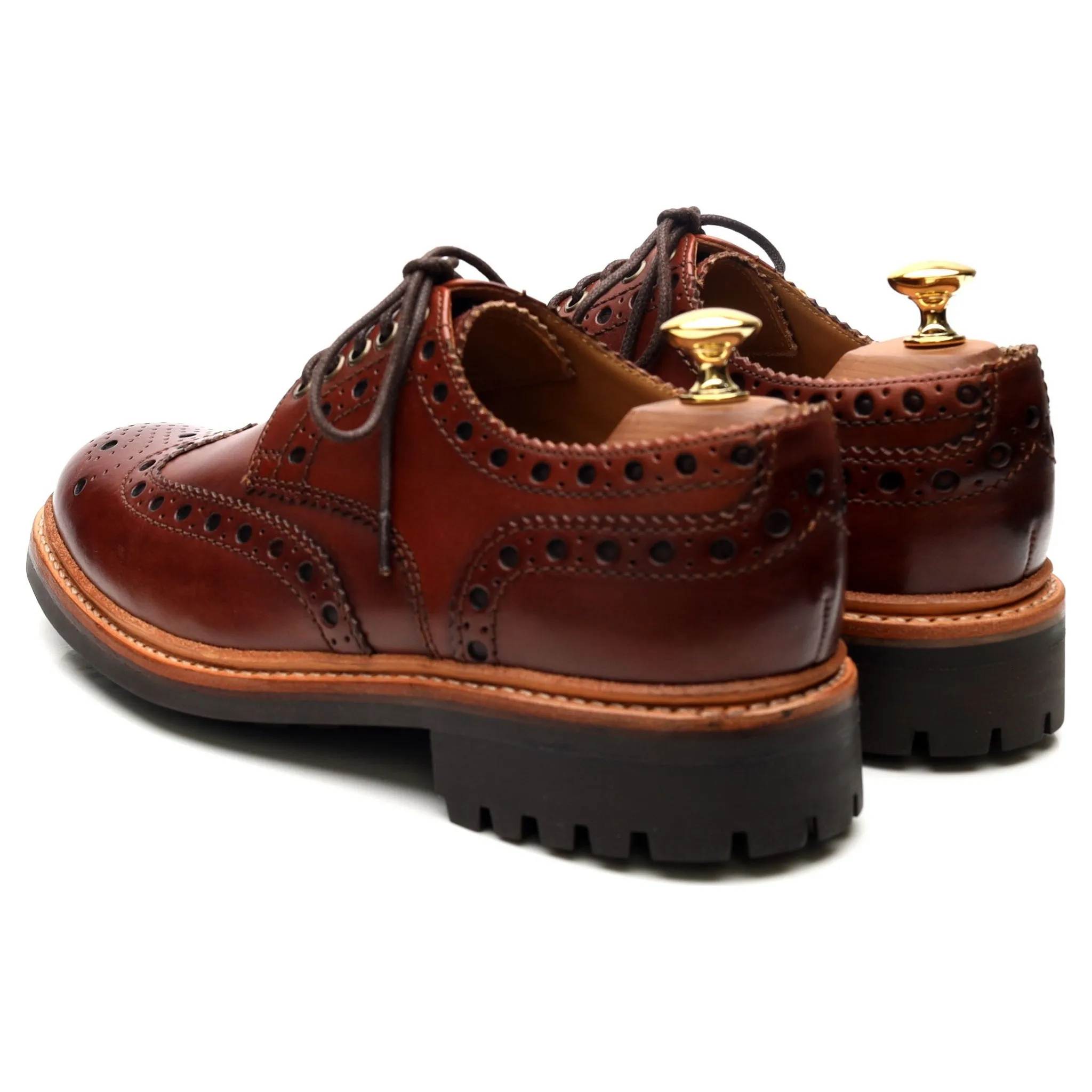 'Archie' Tan Brown Leather Derby Brogues UK 6.5 G