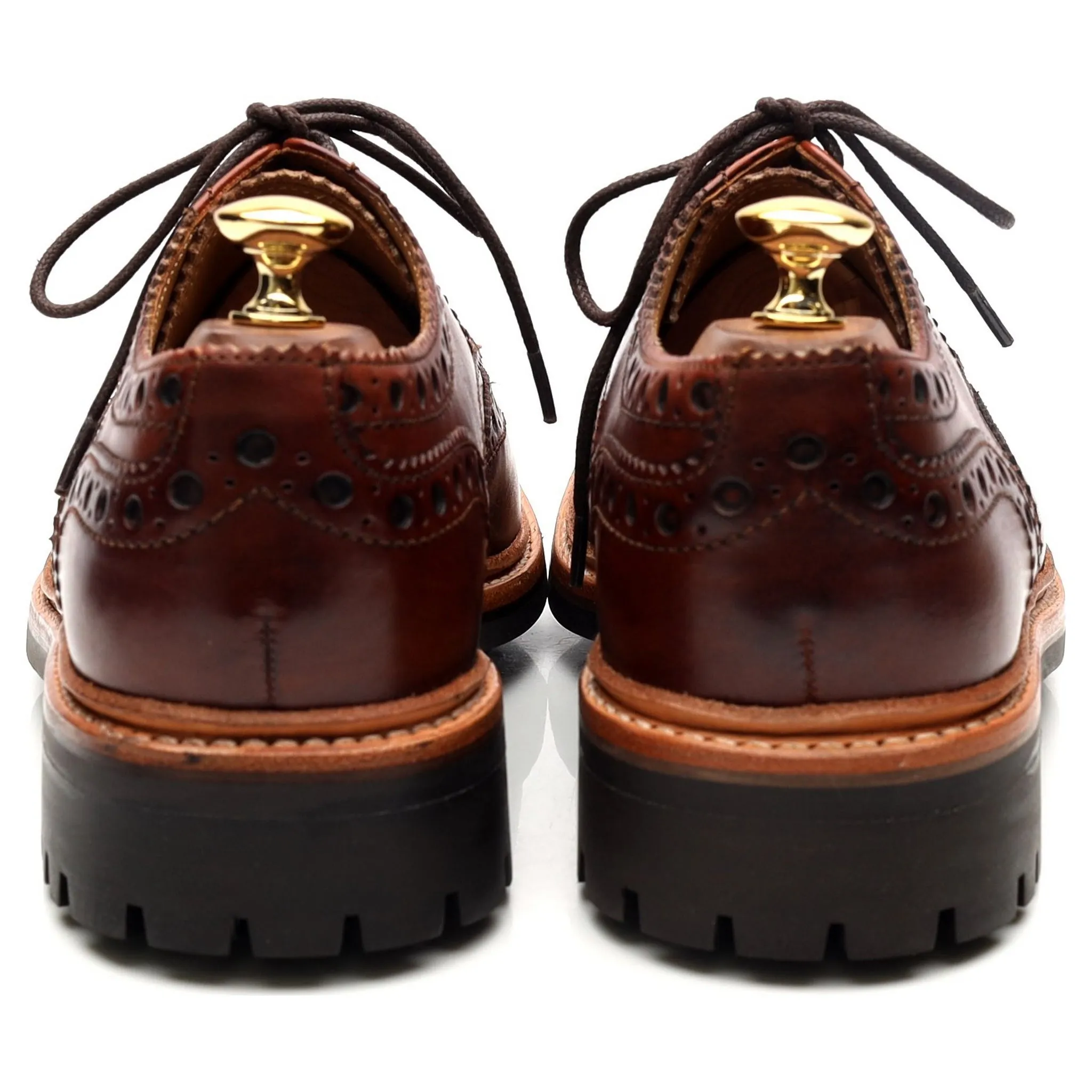 'Archie' Tan Brown Leather Derby Brogues UK 6.5 G