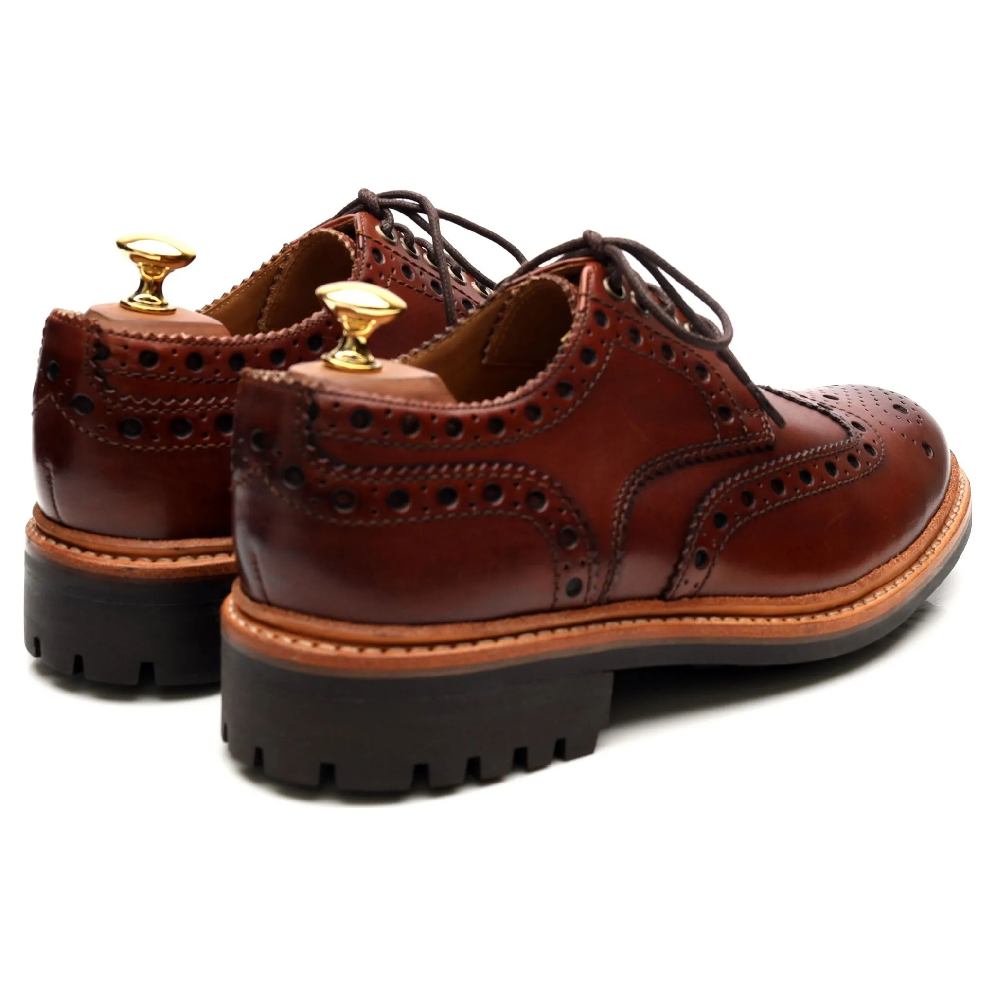 'Archie' Tan Brown Leather Derby Brogues UK 6.5 G