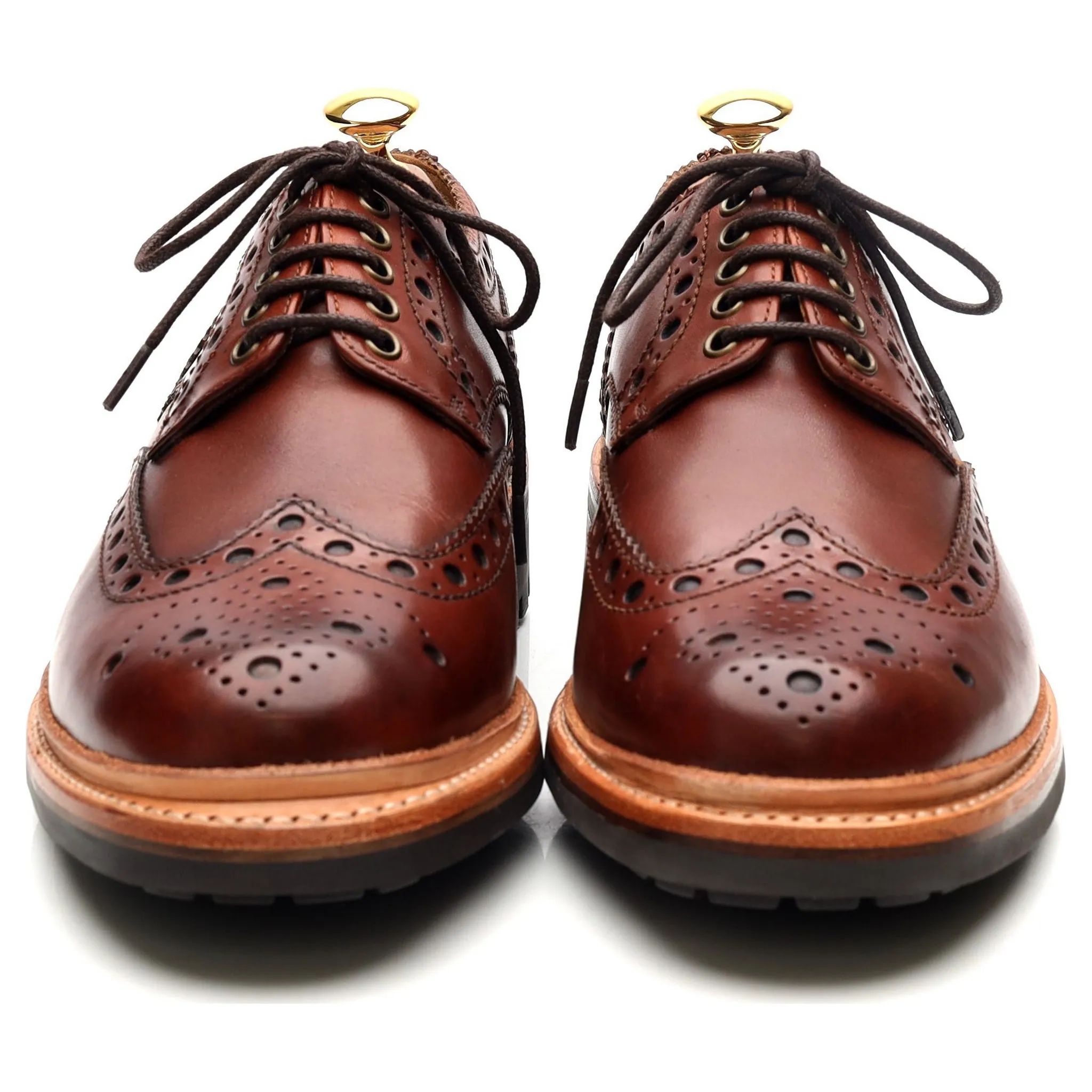 'Archie' Tan Brown Leather Derby Brogues UK 6.5 G