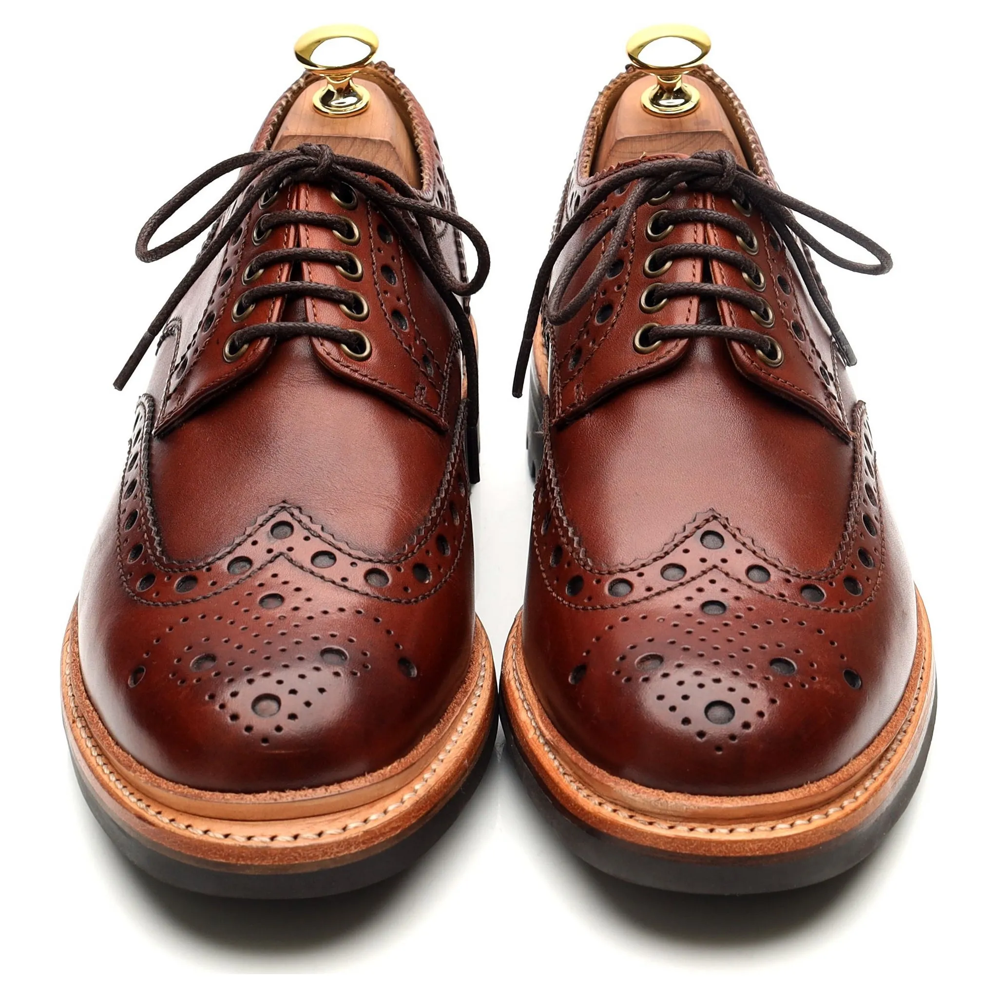 'Archie' Tan Brown Leather Derby Brogues UK 6.5 G