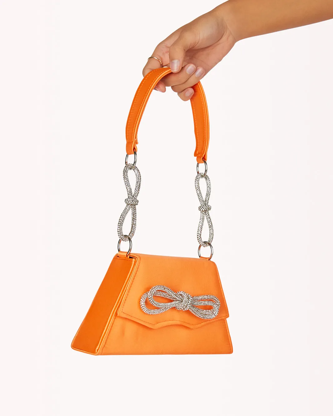 ARIANA HANDBAG - TANGERINE SATIN-DIAMANTE