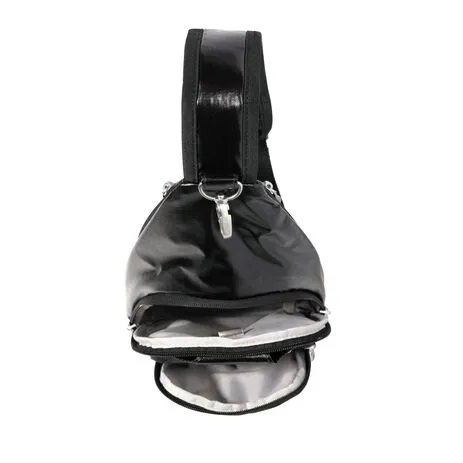 Baggallini Central Park Sling: Black Gloss Ripstop 