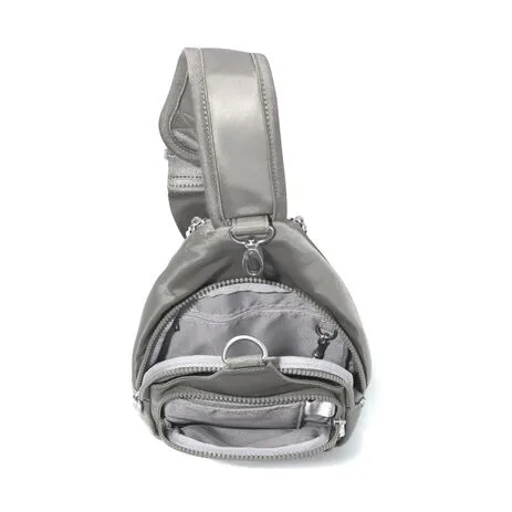 Baggallini Central Park Sling: Steel Grey Twill 