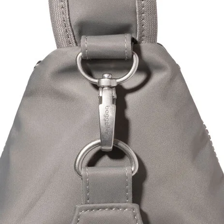 Baggallini Central Park Sling: Steel Grey Twill 