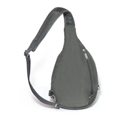 Baggallini Securtex Anti-Theft Multi Zip Sling: Charcoal 