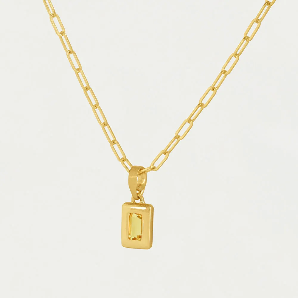 Baguette Birthstone Necklace