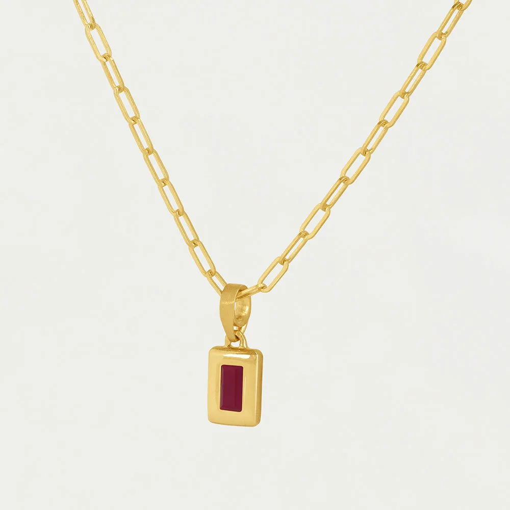 Baguette Birthstone Necklace