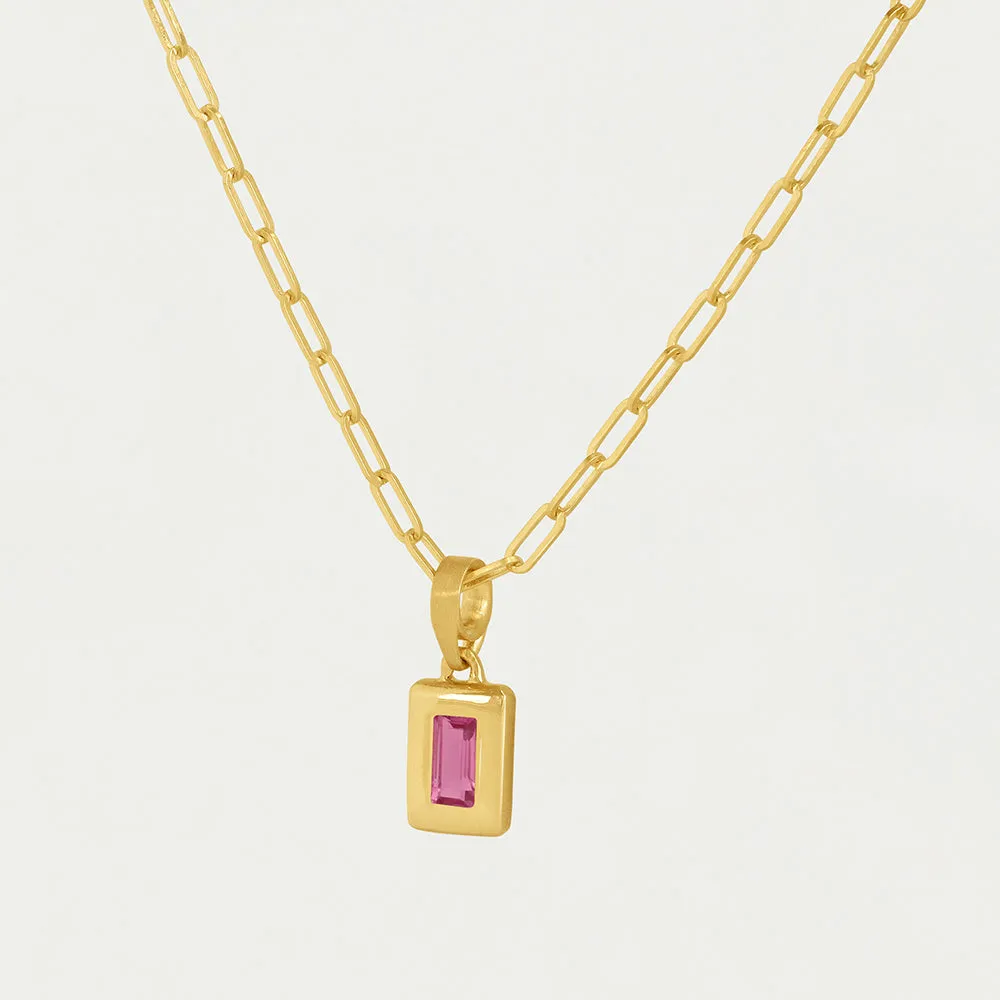 Baguette Birthstone Necklace