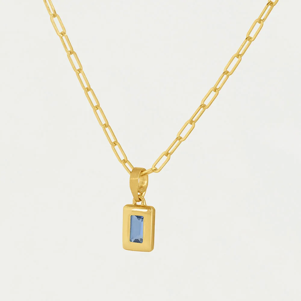 Baguette Birthstone Necklace