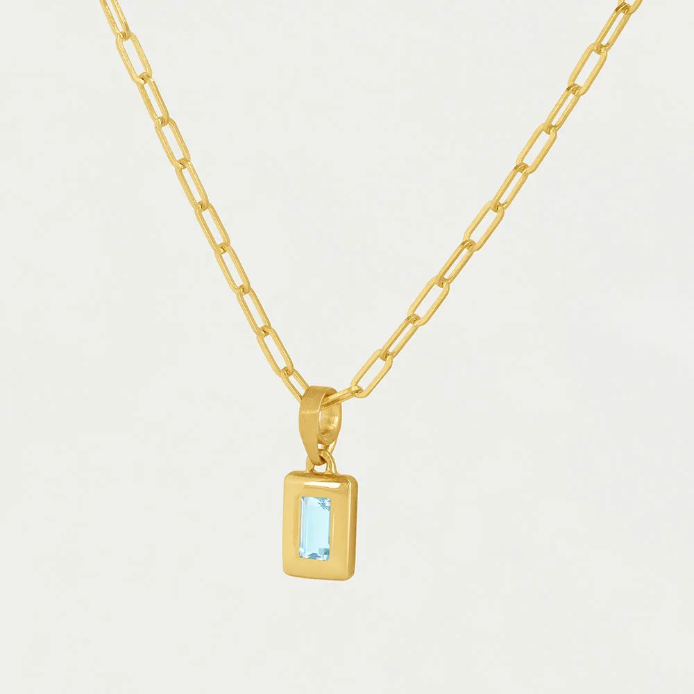 Baguette Birthstone Necklace