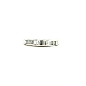 Baguette Diamond Ring with Seventeen Diamonds in 14K White Gold