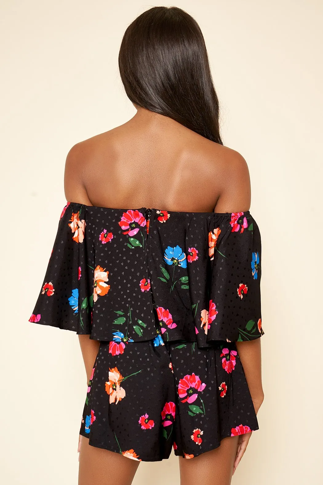 Bailamos Idris Floral Off The Shoulder Romper