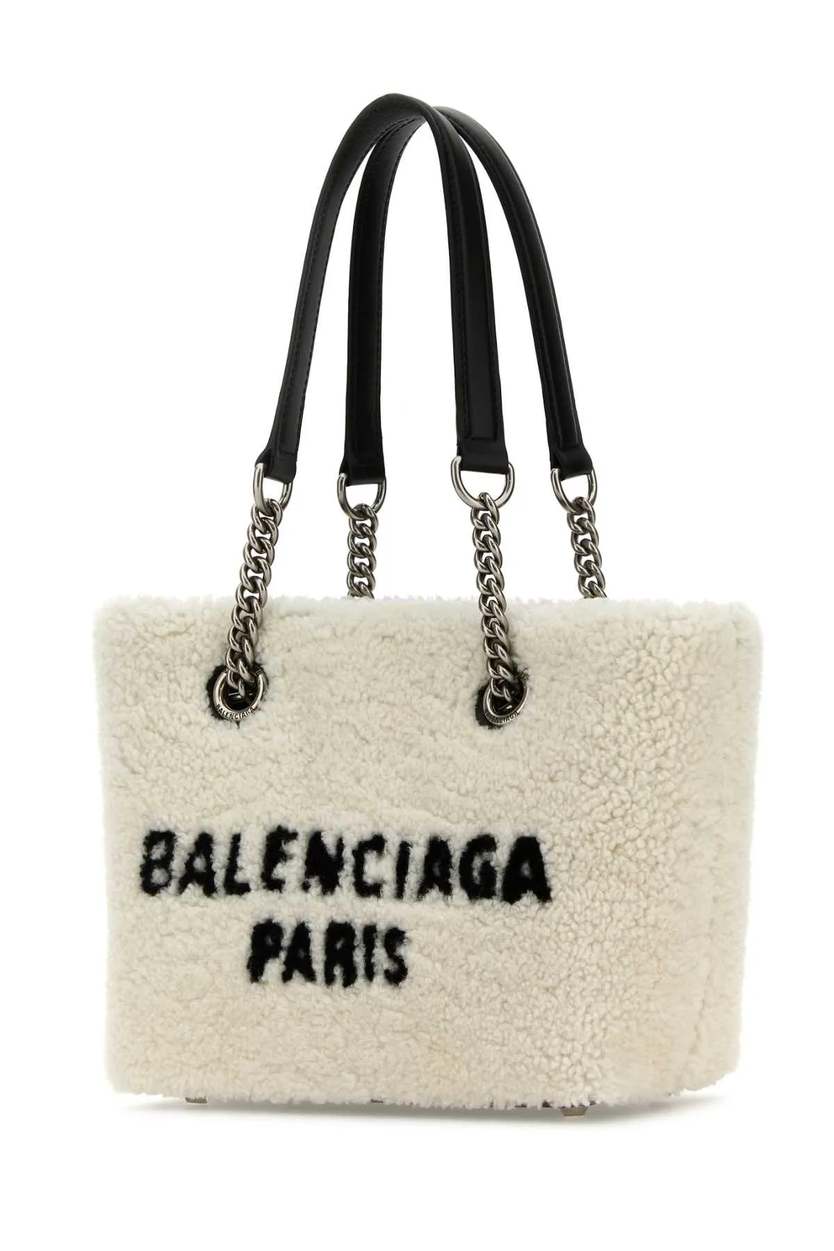 Balenciaga White Shearling Duty Free S Handbag