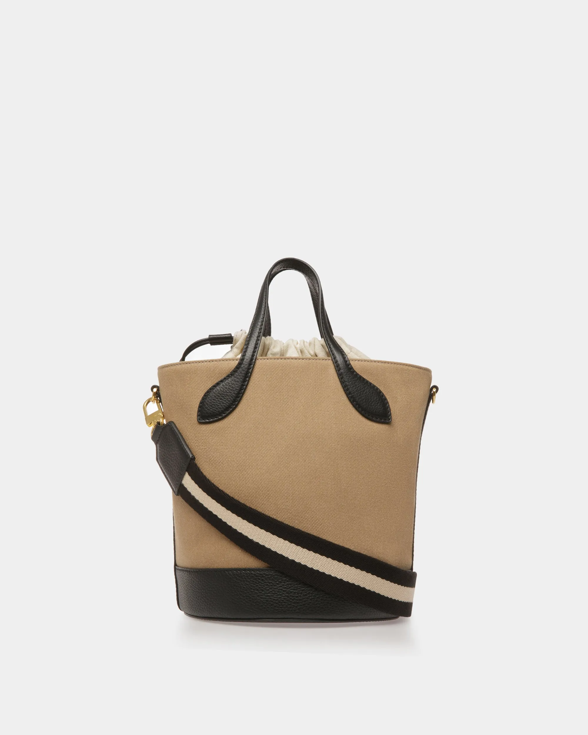 Bar Bucket Bag In Sand And Black Fabric