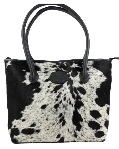 Bethany Rae Upton Cowhide Handbag - Black Assorted Print