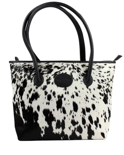 Bethany Rae Upton Cowhide Handbag - Black Assorted Print