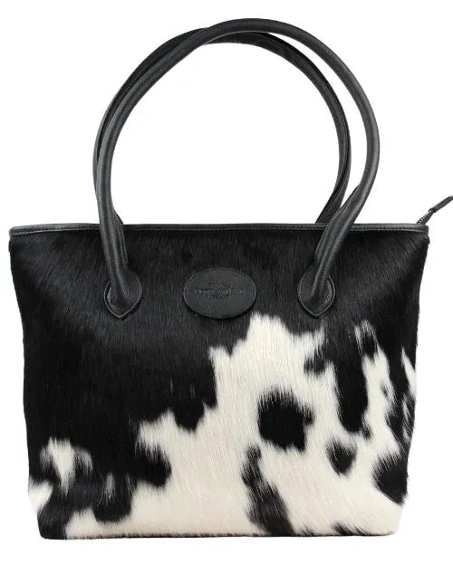 Bethany Rae Upton Cowhide Handbag - Black Assorted Print