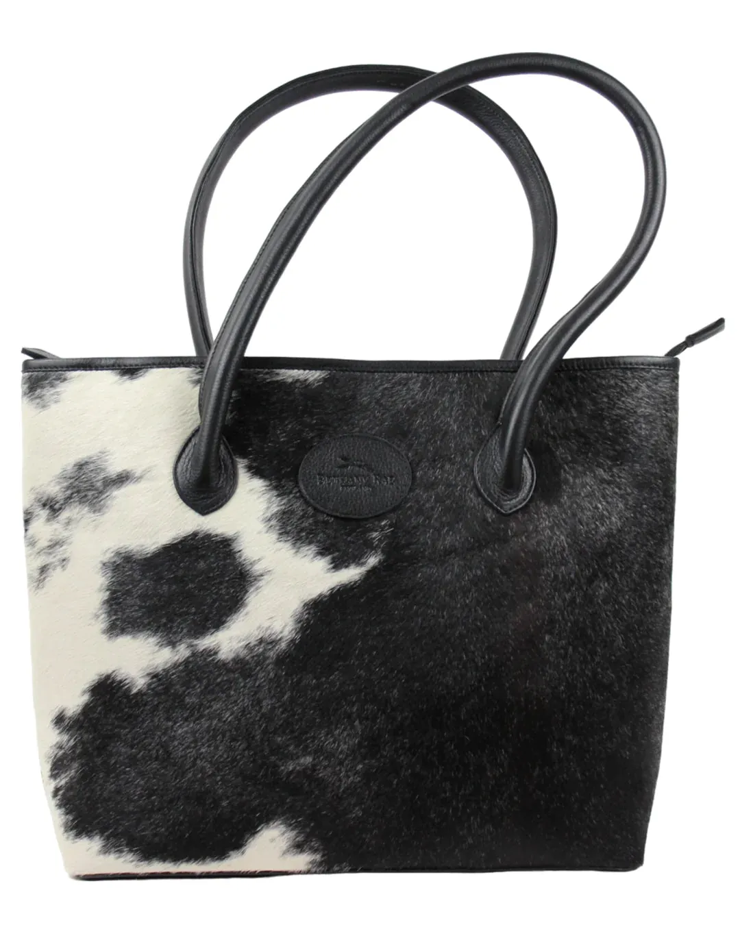 Bethany Rae Upton Cowhide Handbag - Black Assorted Print