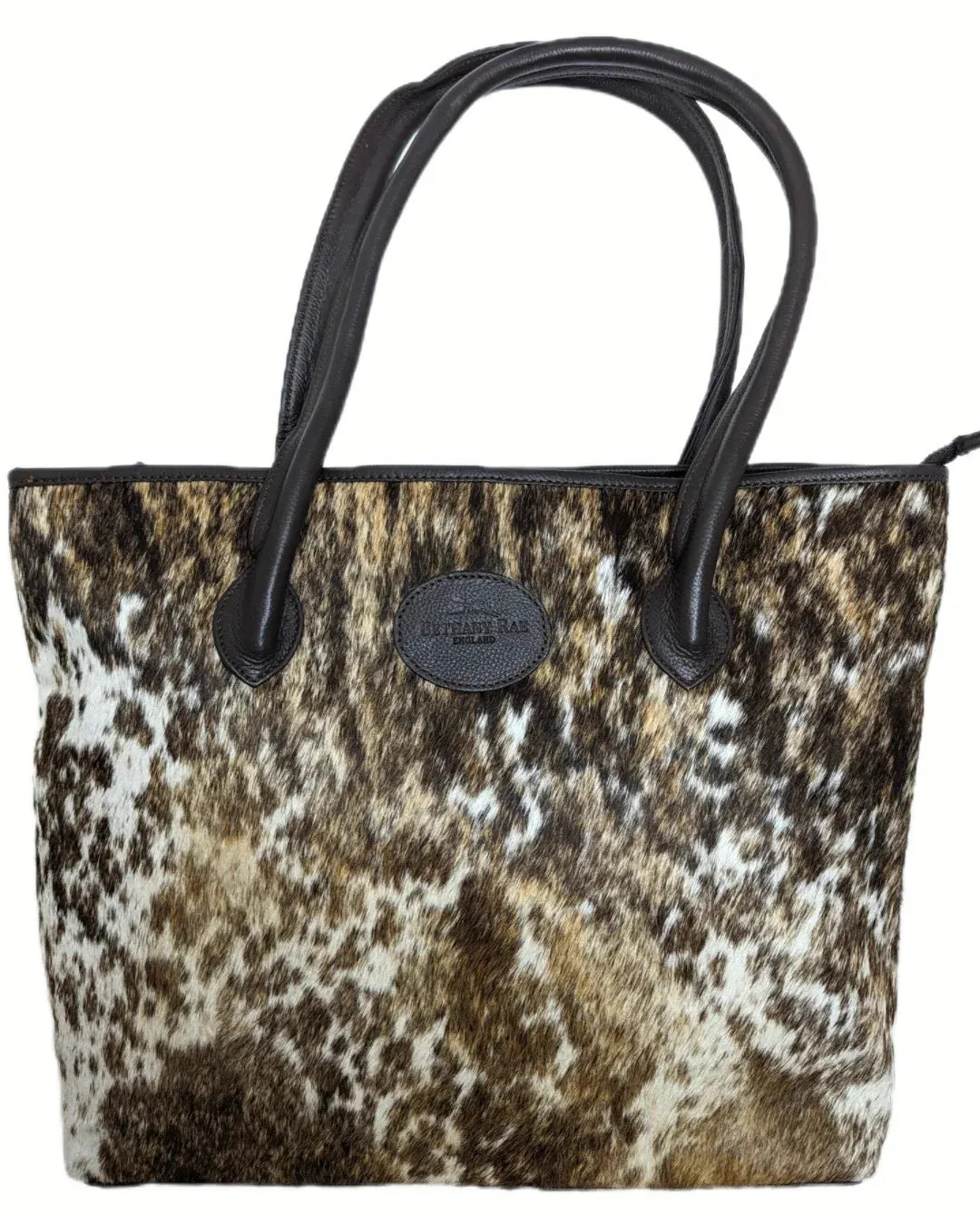 Bethany Rae Upton Cowhide Handbag - Brown Assorted Print