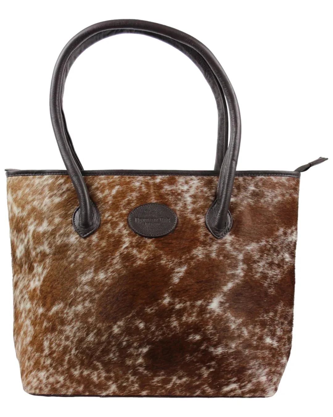 Bethany Rae Upton Cowhide Handbag - Brown Assorted Print