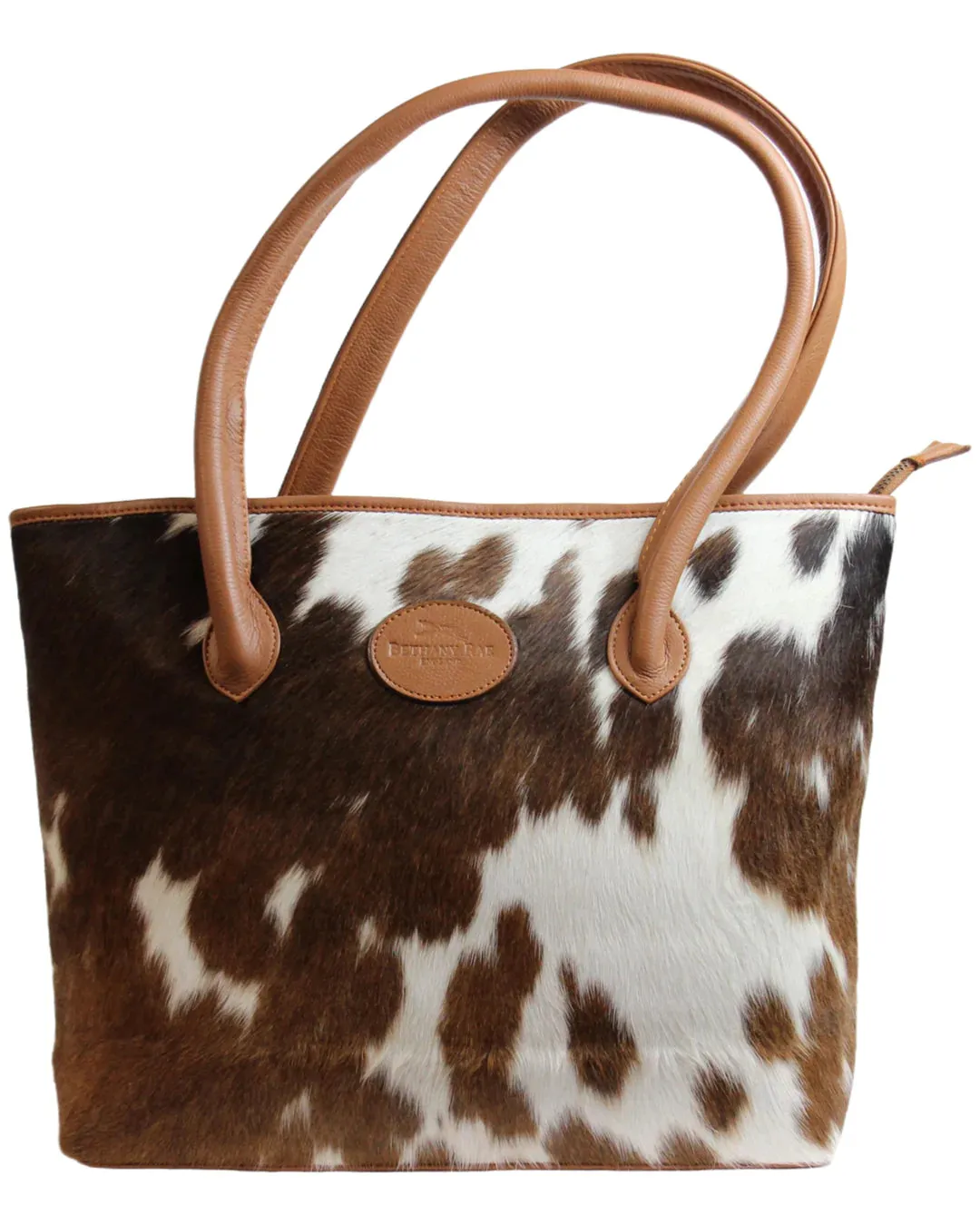 Bethany Rae Upton Cowhide Handbag - Caramel Assorted Print